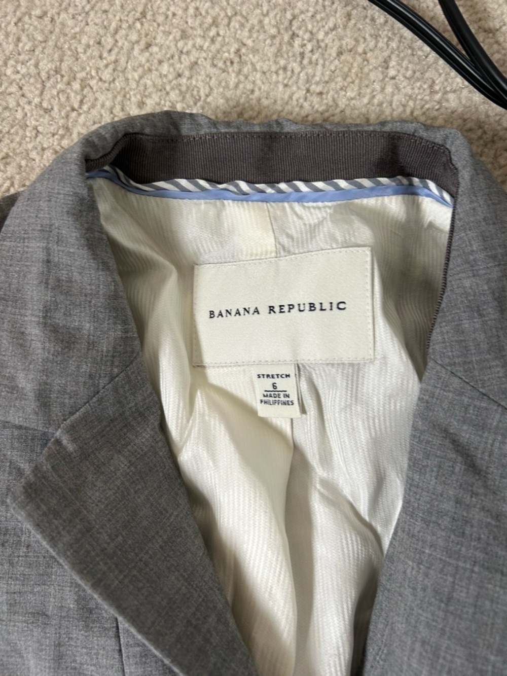 Banana Republic Light Gray Stretch Suit Set